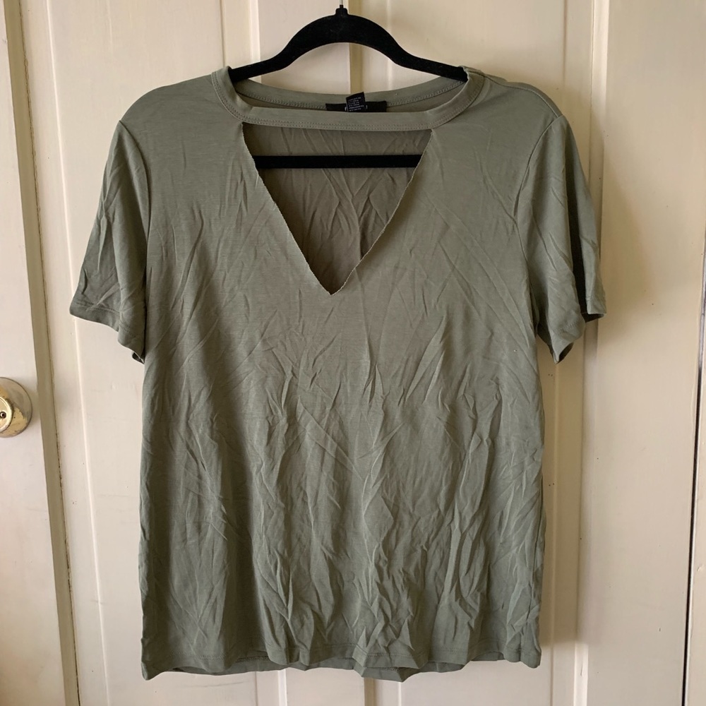 Plunging neckline tee
